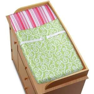 Pink and Green Olivia Girls Baby Changing Pad Cover: Baby