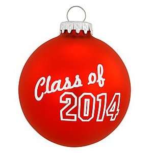  Class of 2014 Red Satin Glass Ornament: Home & Kitchen