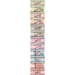 Afghanistan Afghani UNC Specimen Banknotes SH 1387, Complete Series 
