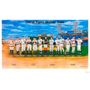 Detroit Tigers All Time Team Autographed Lithograph:  Home 