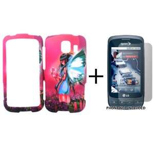 LG Optimus S Cover Case Flower Angelic Fairy + Screen Protector  Palo 