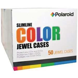  POLAROID PREJC00050C CD R/DVD SLIM COLOR JEWEL CASES (50 