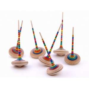  Wooden Spinning Top   Ara Stripes Toys & Games