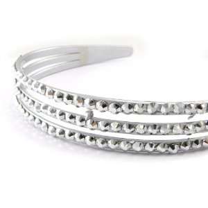  Headband Cristal silver plated grey.: Jewelry
