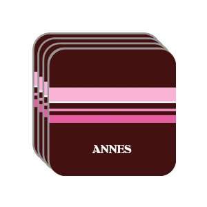 Personal Name Gift   ANNES Set of 4 Mini Mousepad Coasters (pink 
