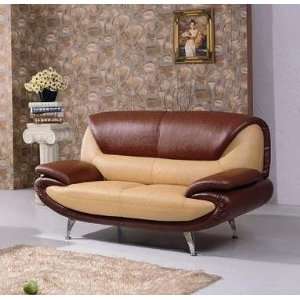 Color # 6706/0323): 210 Tan Brown Leather Loveseat (Color # 6706/0323 