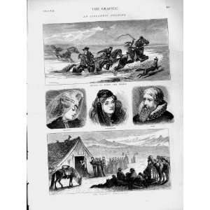 1873 Icelandic Wedding Procession Bride Priest Horses  