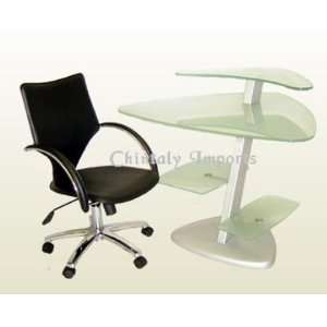  Chintaly Imports 6913 0649 SET Frosted Glass Computer Desk 