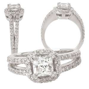  18k Chatham 5mm princess cut white sapphire engagement 
