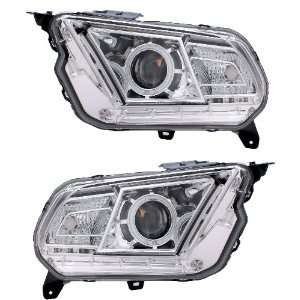  FORD MUSTANG 10 UP PROJECTOR HEADLIGHT HALO CHROME CLEAR 