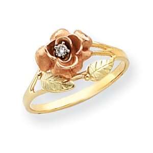  10k Black Hills Gold Ladies Diamond Ring: Jewelry