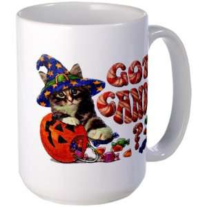  Large Mug Coffee Drink Cup Halloween Got Candy Kitten Cat 
