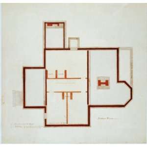  Three story house with piazza,cellar plan,1830 1860 