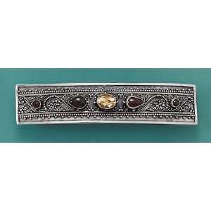 Sterling Silver Bali Hair Clip, 3 3/8 inch long, 13/16 inch wide,7x9mm 