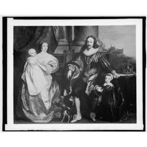   Henrietta Maria with their children,afterwards Charles II,James II