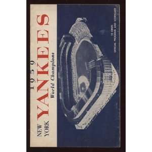  1959 Program Cleveland Indians @ New York Yankees VGEX+ 