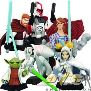  Star Wars Clone Wars Bust Ups Statues Set of 8: Toys 