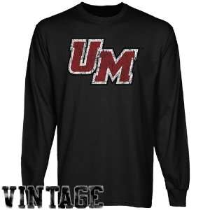  NCAA UMass Minutemen Black Distressed Logo Vintage Long 