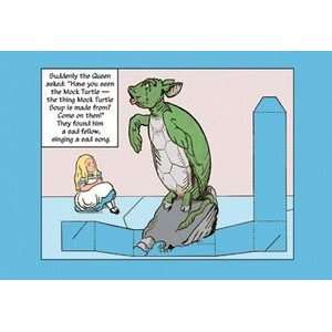 Alice in Wonderland Alice and the Mock Turtle   16x24 Giclee Fine Art 