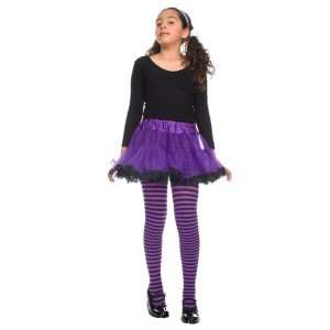  Girls Purple and Black Striped Tights: Baby