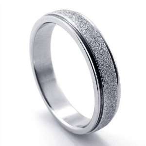 CET Domain SZ11 1083 10 Simple Matte Titanium Surface Silver Ring Size 