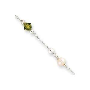   Crystal Anklet Bracelet   9 Inch   Spring Ring   JewelryWeb Jewelry