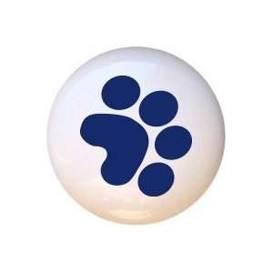  Paw Print in Navy Blue Dog Dogs Drawer Pull Knob: Home 