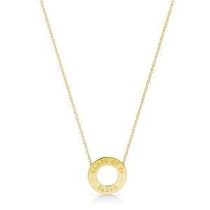  Engravable 14k Gold Mini Open Circle Necklace: Jewelry