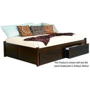   Furniture Concord Platform Bed w/ 2 Flat Panel Footboards in Espresso