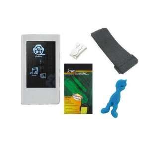 Accessory Combo for Samsung YP P2 4GB, 8GB : Clear/White Silicone Skin 