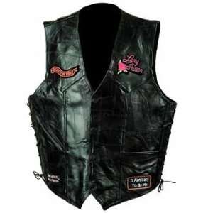  Ladies Rock Design   Laced Sides   Leather Vest 
