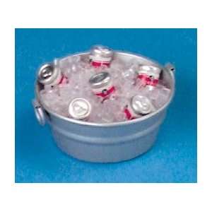    Dollhouse Miniature Tub with Ice and Canned Drinks 