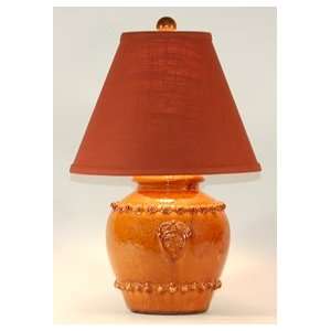  Vietri Rustic Small Amber Pottery Table Lamp: Kitchen 