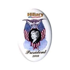  preorder Hillary 1 3/4 x 2 3/4 oval button president 