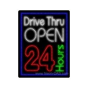  Drive Thru Open 24 Hours LED Sign 26 x 20
