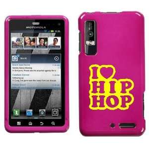   XT862 YELLOW I LOVE HIP HOP ON PINK HARD CASE COVER: Everything Else