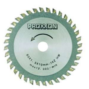  Proxxon 28732 3 9/64 Inch 80mm Carbide Tipped Saw Blade 36 