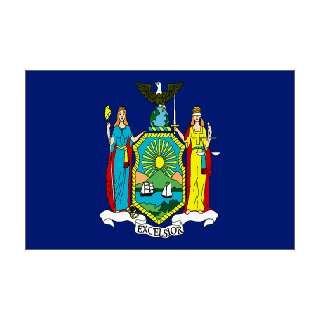  New York State Flag Rayon On Staff 4 in. x 6 in.