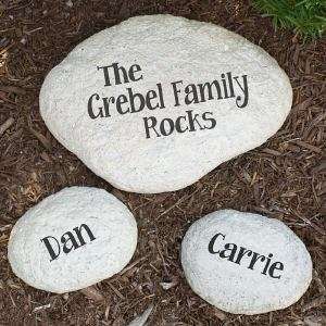   Small Engraved Family We Rock Stone   Gift for Mom: Kitchen & Dining