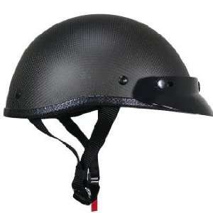  Outlaw AX 30030 Matte Carbon Fiber Motorcycle Half Helmet 