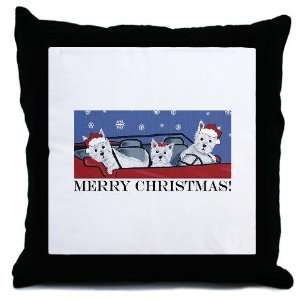 Merry Christmas Westies Pets Throw Pillow by  