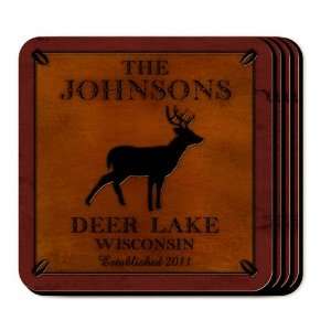  Cabin Series Personalized Coasters   Deer Kitchen 