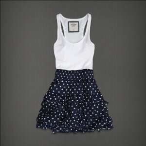  Abercrombie & Fitch Womens Dress Navy Polka Dot 