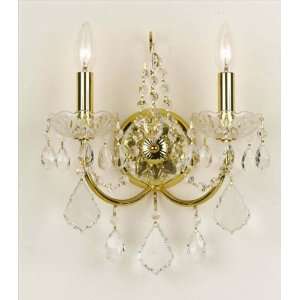 Crystorama 3222 GD CL S Wrought Iron Crystal Wall Sconce Accented wit 