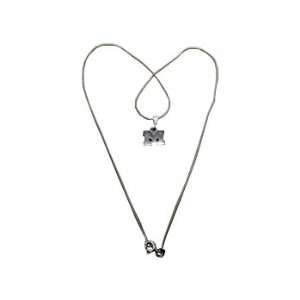  University of Michigan Wolverines Necklace Silver Charm M 