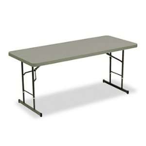   Hgt Resin Folding Table, 72w x 30d x 25 35h, Charcoal 