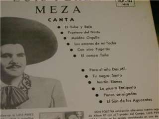 SEALED TEX MEX LP~LUIS PEREZ MEZA~SUBE BAJA~FALCON~HEAR  