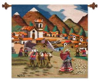 SIERRA LANDSCAPE Peru Wool Wall Hanging Tapestry ART: Tapestries, Wall 