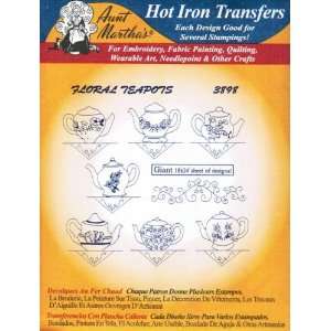   Marthas Hot Iron Transfers 3898 Floral Teapots: Arts, Crafts & Sewing