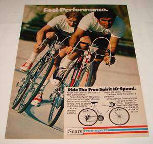 1975  FREE SPIRIT 10 Speed bicycle ad  